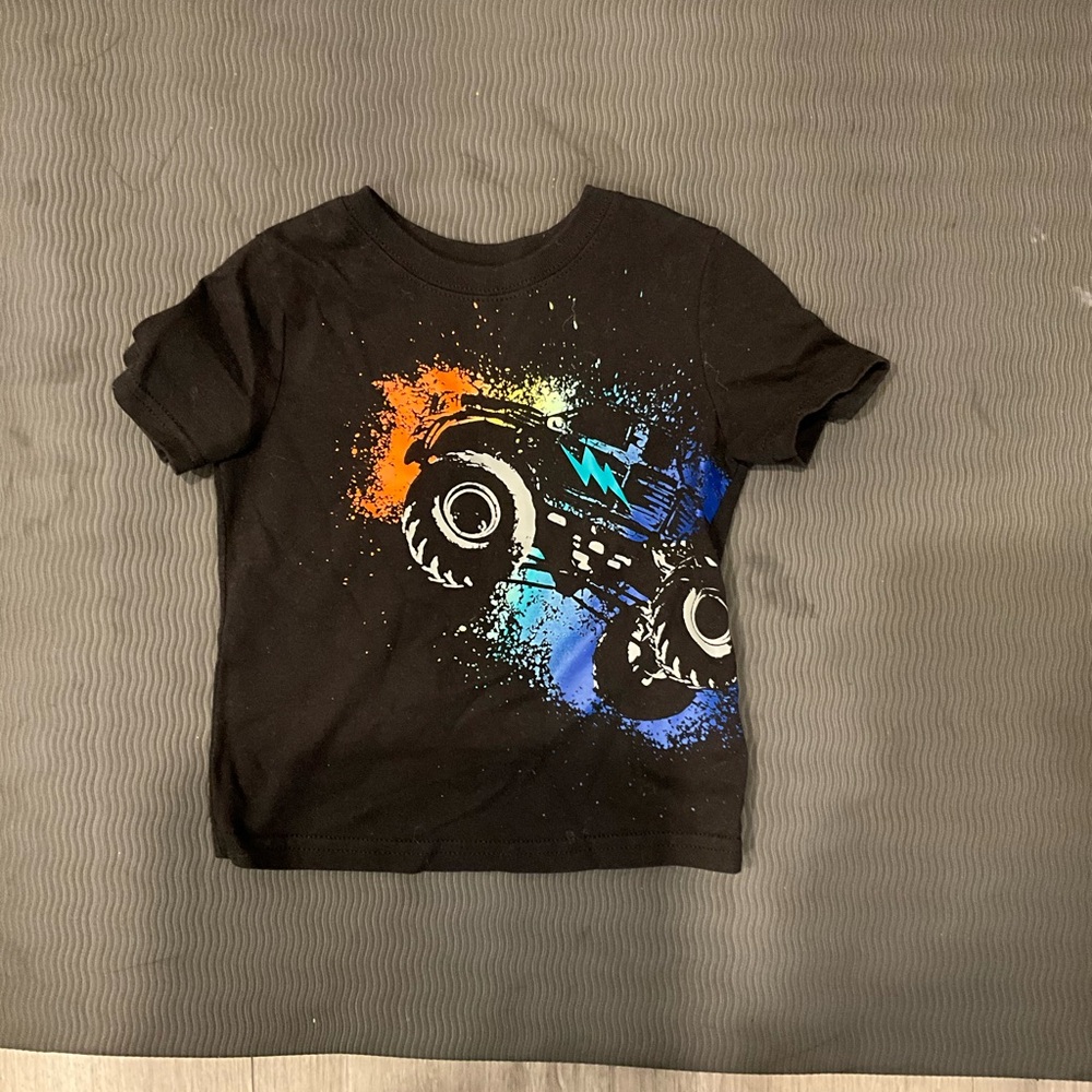 Garanimals Black Tee with Colorful Monster Truck Design